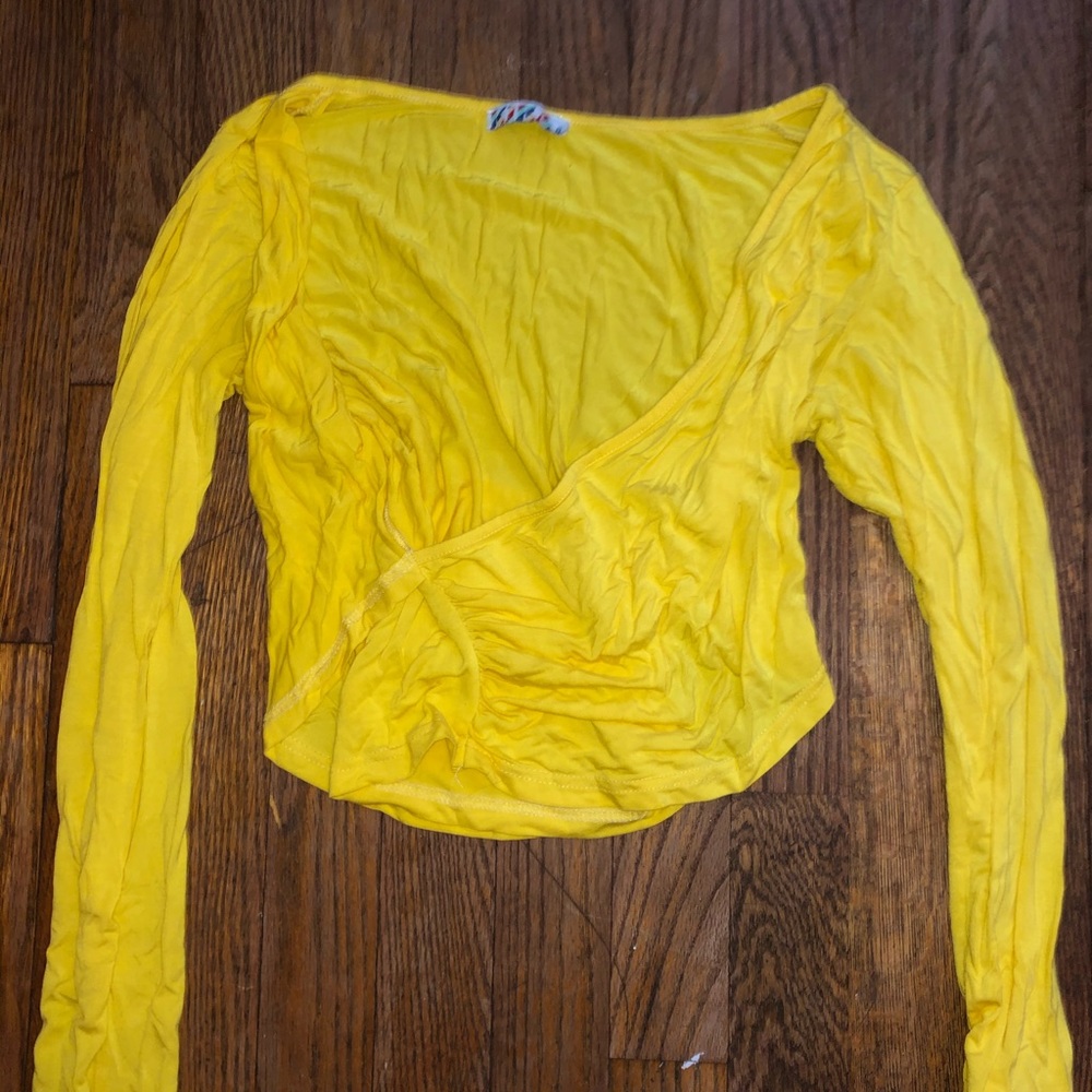 Yellow Long Sleeve crop top